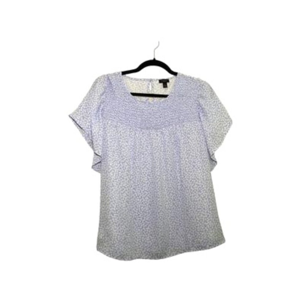 Ann Taylor cute floral designed Shortsleve Blouse Size M